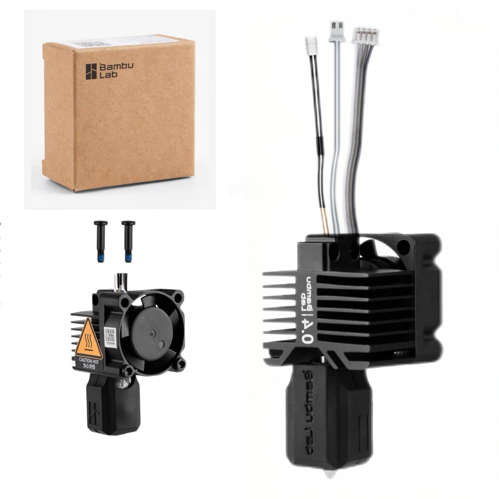 Photo 1 of Bambuu Lab X1 Hotend Complete Kit – Full Assembly Hardened Steel Nozzle with Ceramic Heater, 0.4mm Nozzle, Cooling Fan & Heating Block | Bambu X1 Carbon Hotend Replacement for 3D Printing