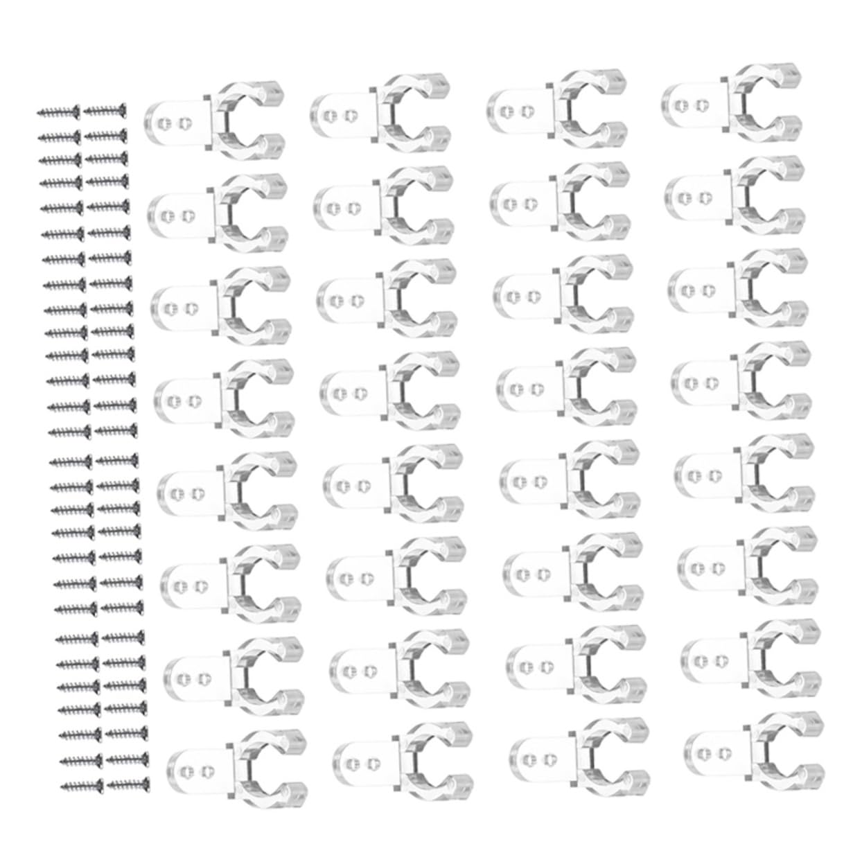 IWOWHERO Led Light Clips Pack 200pcs Light Tube Mounting Clips Plastic Fixing Clips 400 Screws for Led String Lights