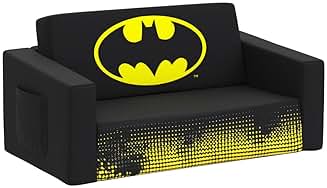 Batman Cozee Flip-Out Sofa - 2-in-1 Convertible Sofa to Lounger for Kids by Delta Children