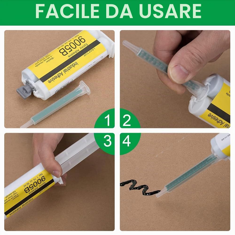 100 Pz Ugello per Miscelazione a Resina Epossidica Tubi Epossidici per Miscelazione Statica Tubo per Miscelazione Statica Bocca Ugello di Miscelazione Statica (Rapporto 1: 1/1: 2)