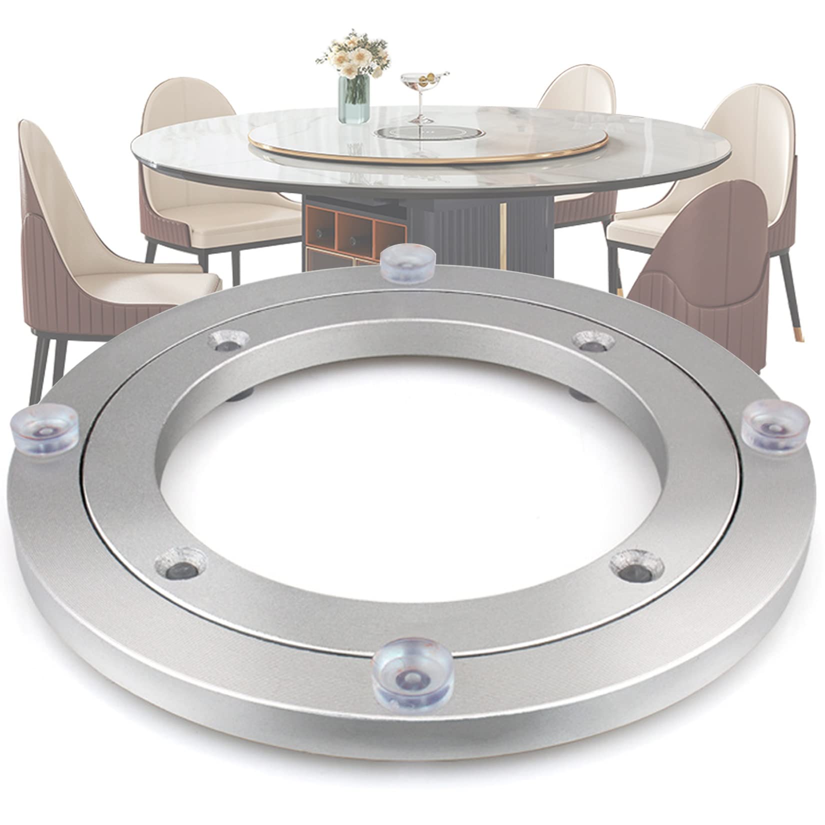 Centro Tavola Girevole Giradischi (lazy Susan) In Metallo, Capacità 300 Libbre - Per Mobili, Ripiani, Basi Girevoli Fai-da-te Giradischi Per Tavoli Mobili Pesanti - Foto 6
