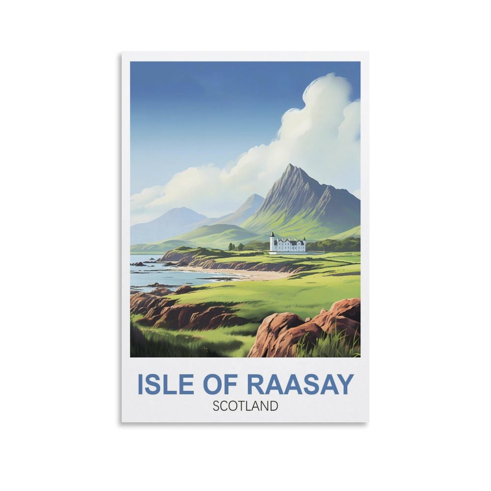 Ezmlfa A021 Paint By Numbers For Adults Isle Of Raasay Scotlands Diy Oil Painting Kits Painting By Numbers Drawing On Canvas Art Home Decor Gifts 50X60cm