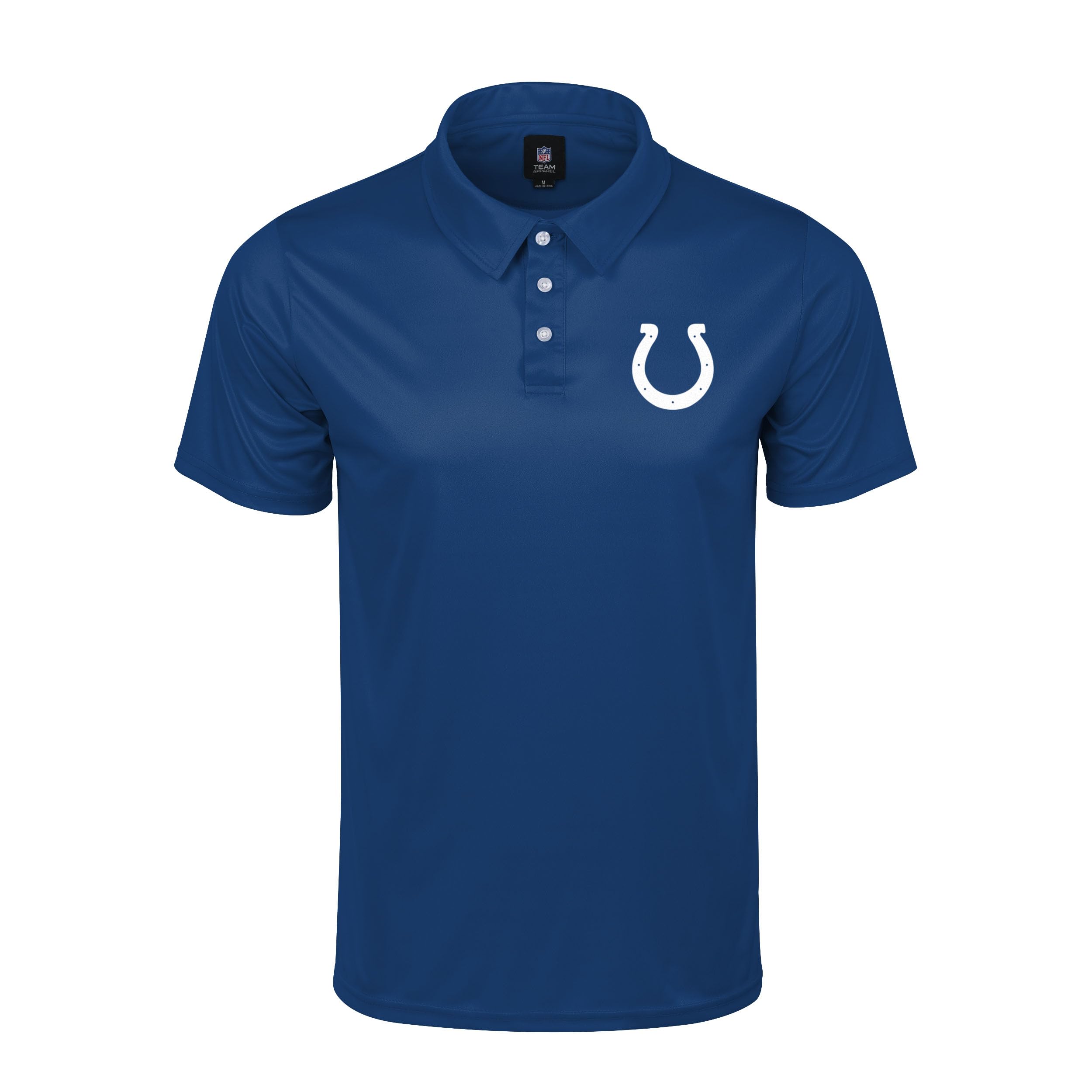 FOCO NFL Men's Officially Licensed Football Team Color Primary Logo Performance Short Sleeve Polyester Polo Shirt, Indianapolis Colts, XL