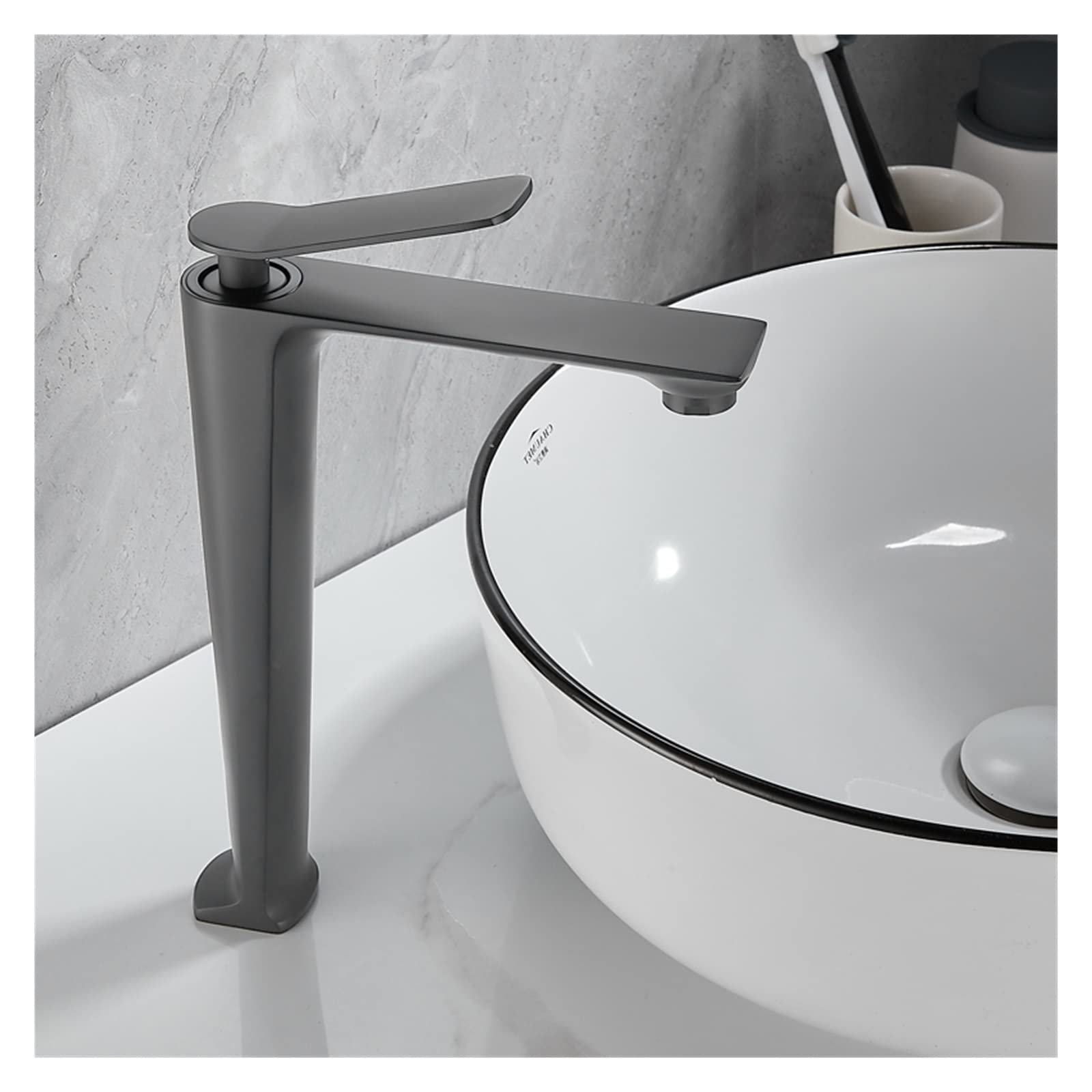 Robinet de lavabo noir or et gris mitigeur de salle de bain eau chaude froide