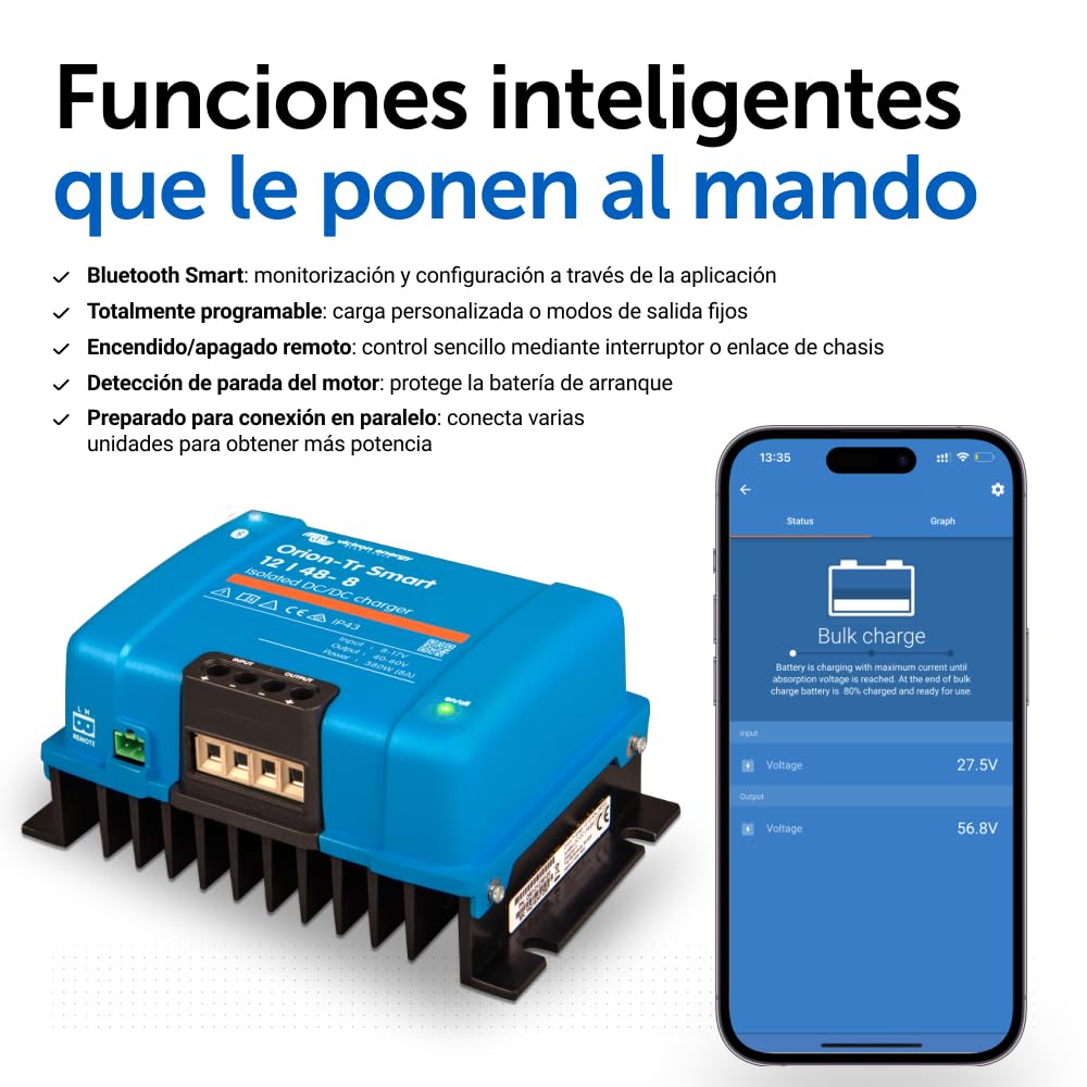 Victron Energy Orion-TR Smart 12/48-Voltios 8 amperios 380-Vatios Cargador CC/CC Aislado (Bluetooth)