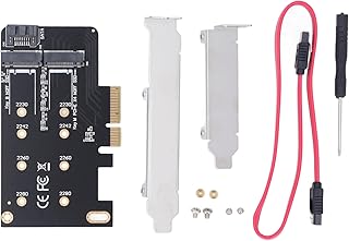 Sxhlseller NGFF M.2 - PCIe Adaptörü, 2280mm 2260mm 2242mm SSD Için Geniş Uyumluluk PCIe 3.0 Kablosu, Kolay Kurulum Ile Çift M.2 SSD Desteği, M Key B Key NGFF NVME SSD'ler Için