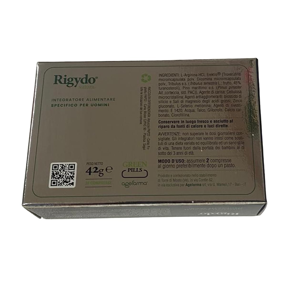 Rigydo® Natura - Integratore Uomo Premium | Benessere e vitalità maschile | Con Tribulus, L-Arginina, blend brevettato, Zinco e Selenio - 30 compresse