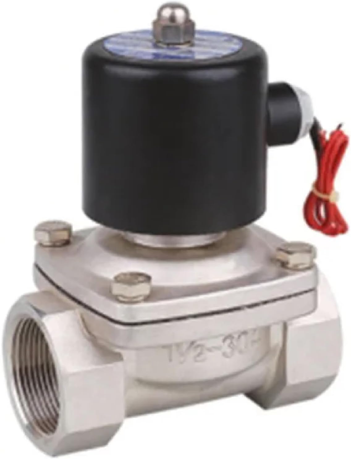 Stainless Steel Direct-Acting Diaphragm Solenoid Valve, Normally Closed, 1-1/2 Inch, AC220V/DC24V, CE Certified (2WB-20 G3-4 DC24V)