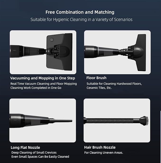 Aspiradora Inalámbrica Escoba con Trapeador, 14000Pa, Filtro HEPA, Sin Bolsa miniatura 7