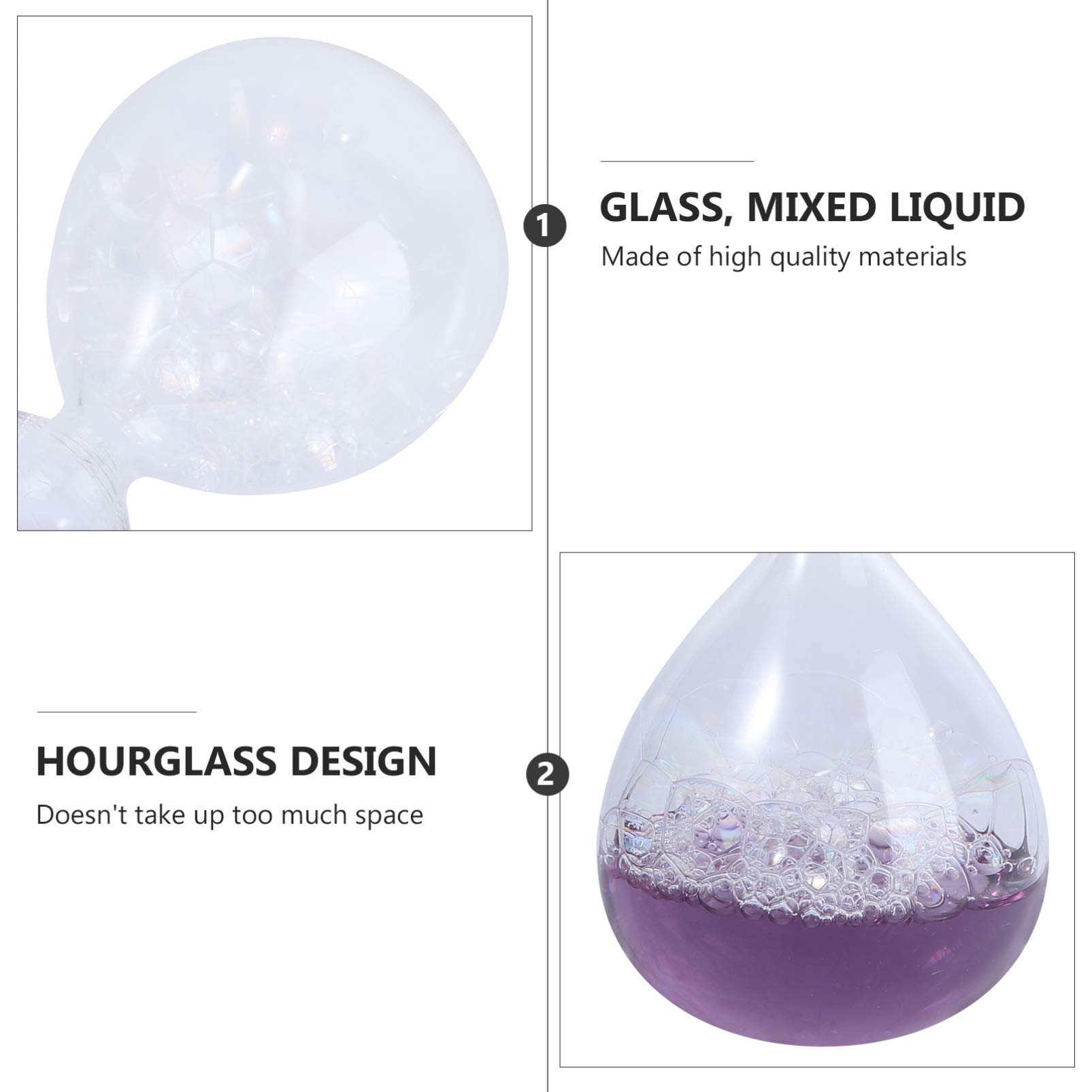 HEMOTON Bubble Clessidra Timer 5 Pollice Liquido Bolle Movimento Olio Gocce Clessidra Per Cucina Ufficio Misurazione Sci