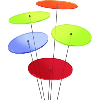 SUNPLAY Suncatcher Discs in Colour Mix Set of 5 10 cm Diameter + 35 cm Swing Rods
