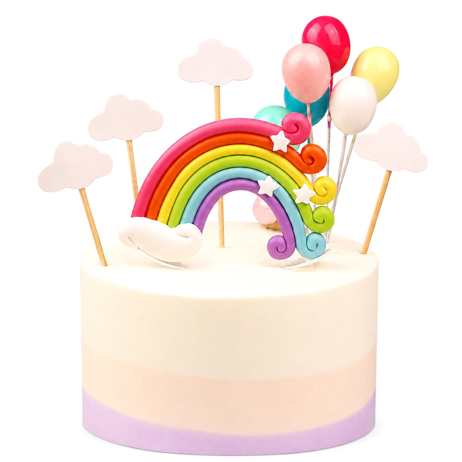 Rainbow Cake Decorations,Birthday Cake Topper Bunting Set for Adult