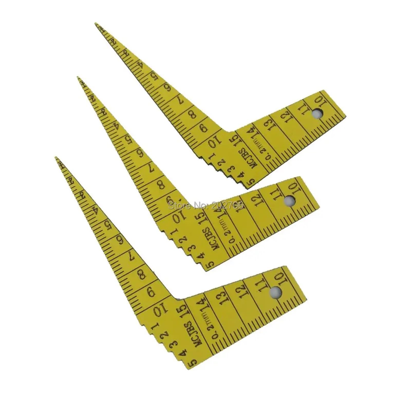 Galgas de espesores, Calibrador de espesores de plástico K15SG, calibre de espesores de soldadura cónico de 1-15 mm, regla de separación, herramientas de medición for la industria automotriz para bují