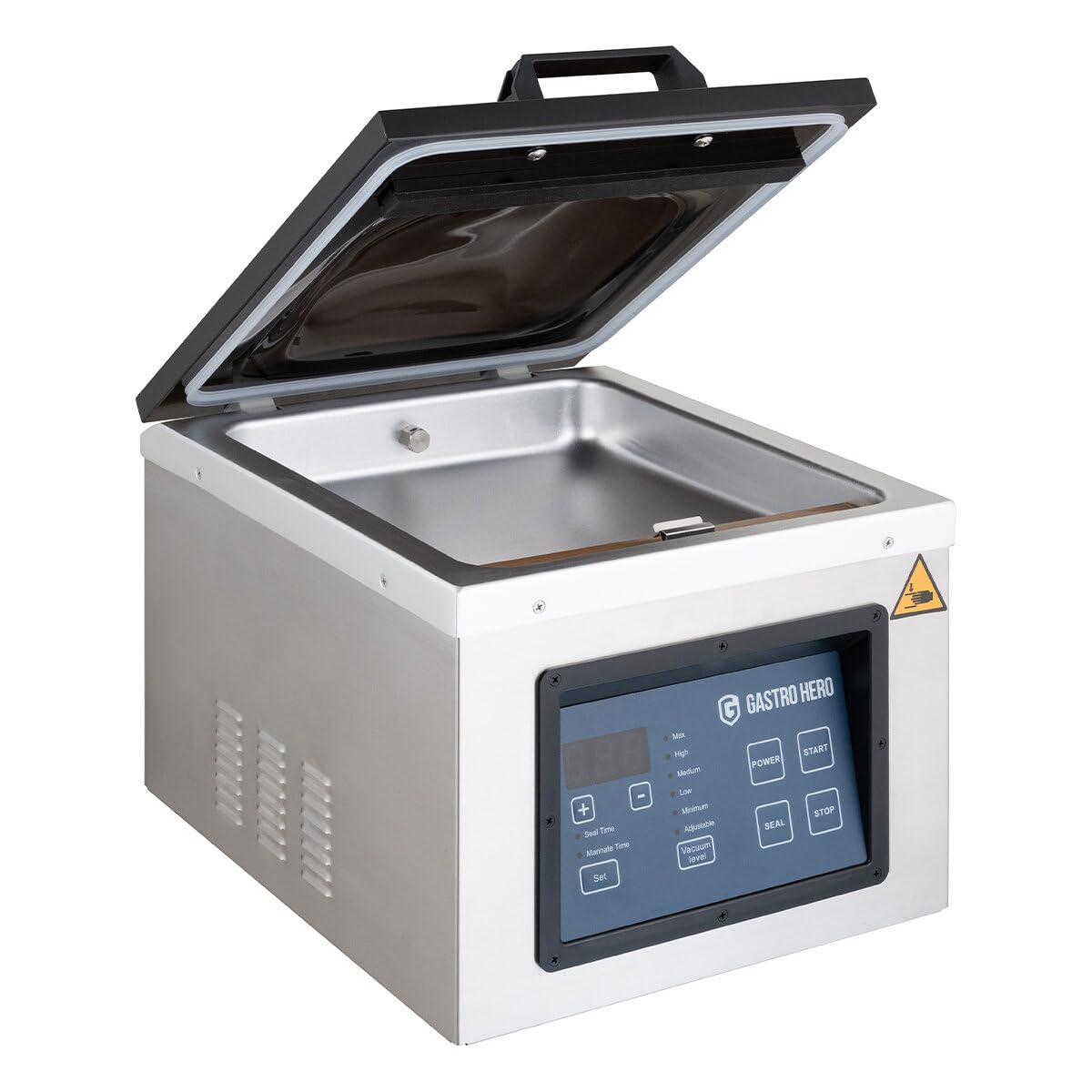 GastroHero KVM077DP Kammer-Vakuumiergerät 77 l/min 300 mm Schweißnaht Edelstahl Tischgerät Gastronomie