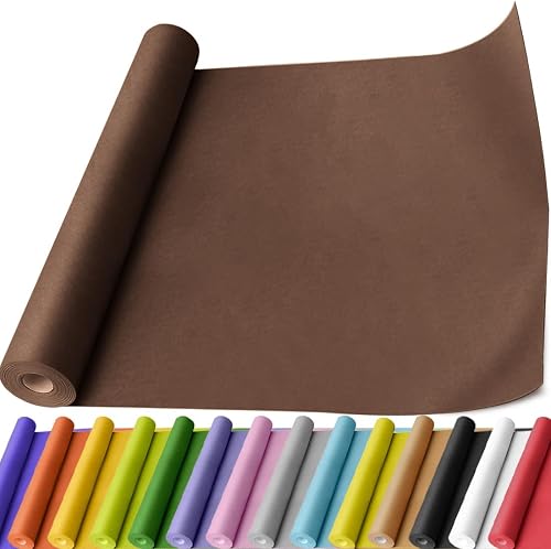 PerkHomy Coffee Kraft Paper Roll 17.5" x 760" (63') for Gift Wrapping Bouquet Flower Art Painting Craft Writing Packaging Shipping 80GSM 55LB (Coffee, 17.5" x 63')