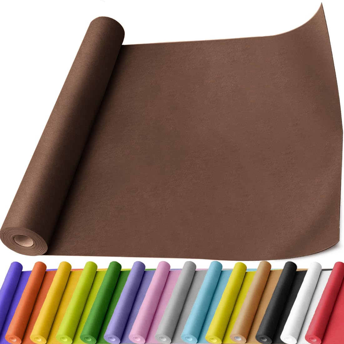 PerkHomy Coffee Kraft Paper Roll 17.5" x 760" (63') for Gift Wrapping Bouquet Flower Art Painting Craft Writing Packaging Shipping 80GSM 55LB (Coffee, 17.5" x 63')