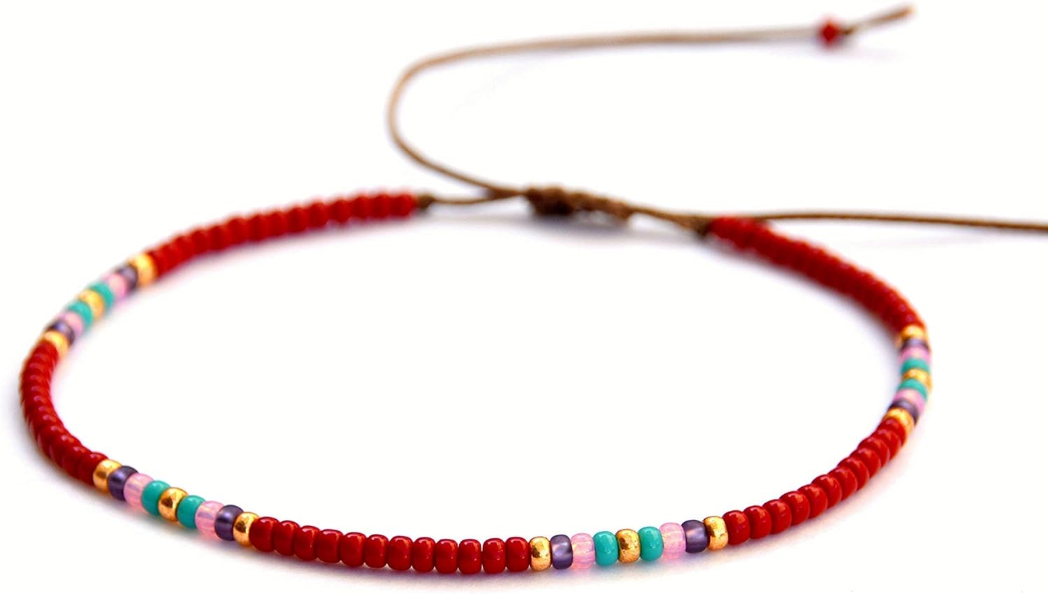 Beaded Anklet for Women, Boho Bohemian Native American Hippie Style, Unique Colorful Waterproof Beach Anklet, Handmade by Tribes - Image 7