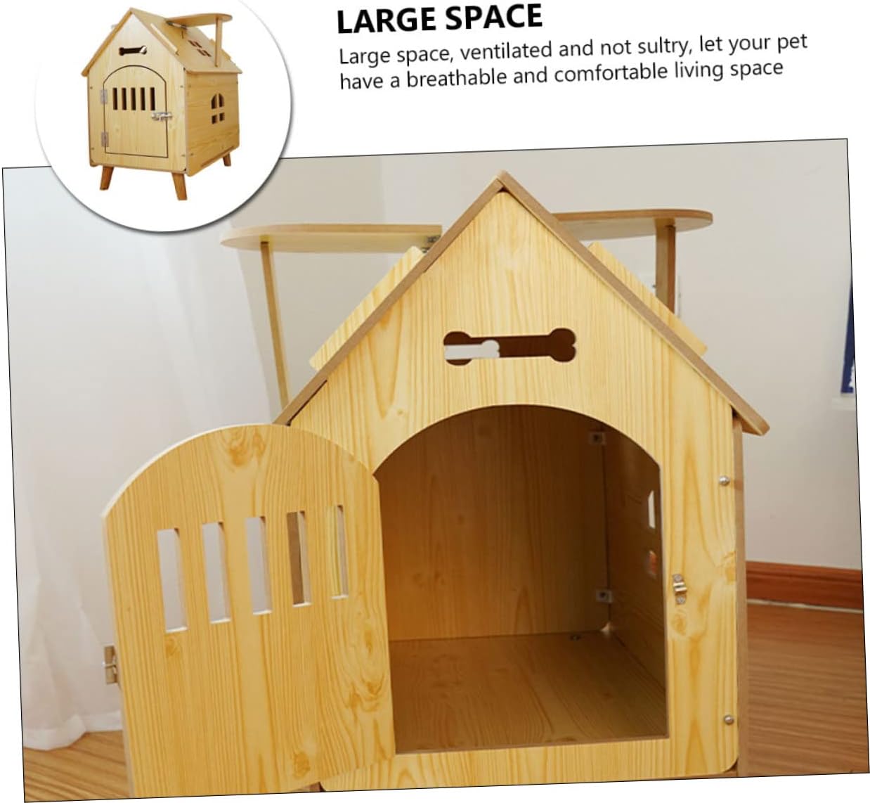 POPETPOP 1pc Dog Outdoor Kennel Wooden Dog House Kennel Puppy House Sleep Crate