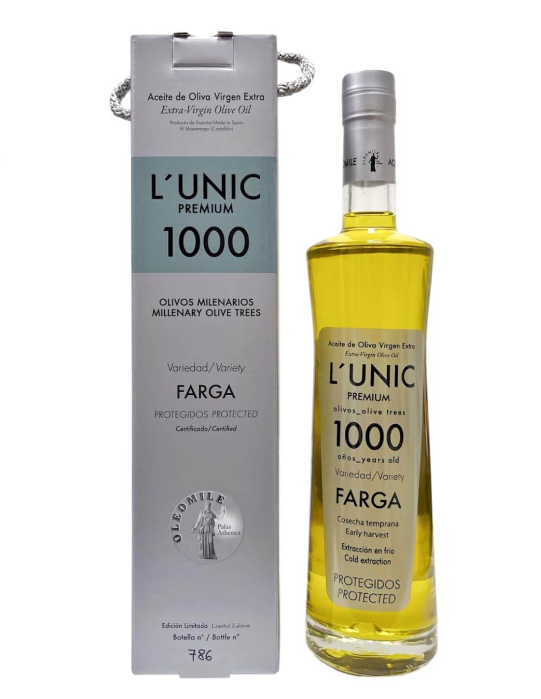 L'UNIC | Oliwa z oliwek z pierwszego tłoczenia tysiącletnich drzew oliwnych - 1000-letni zestaw prezentowy 500 ml