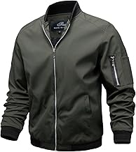 TLZC Men's Lightweight Bomber Jacket Windbreaker Slim Fit Active Coat Outerwear