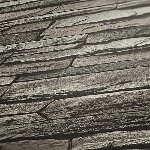 TADESSI | Carta da parati 3D effetto pietra | Dino M1-No.8 | Pietra grigia | Carta da parati in tessuto non tessuto | Rivestimenti Pareti Muro in pietra | per soggiorno cucina