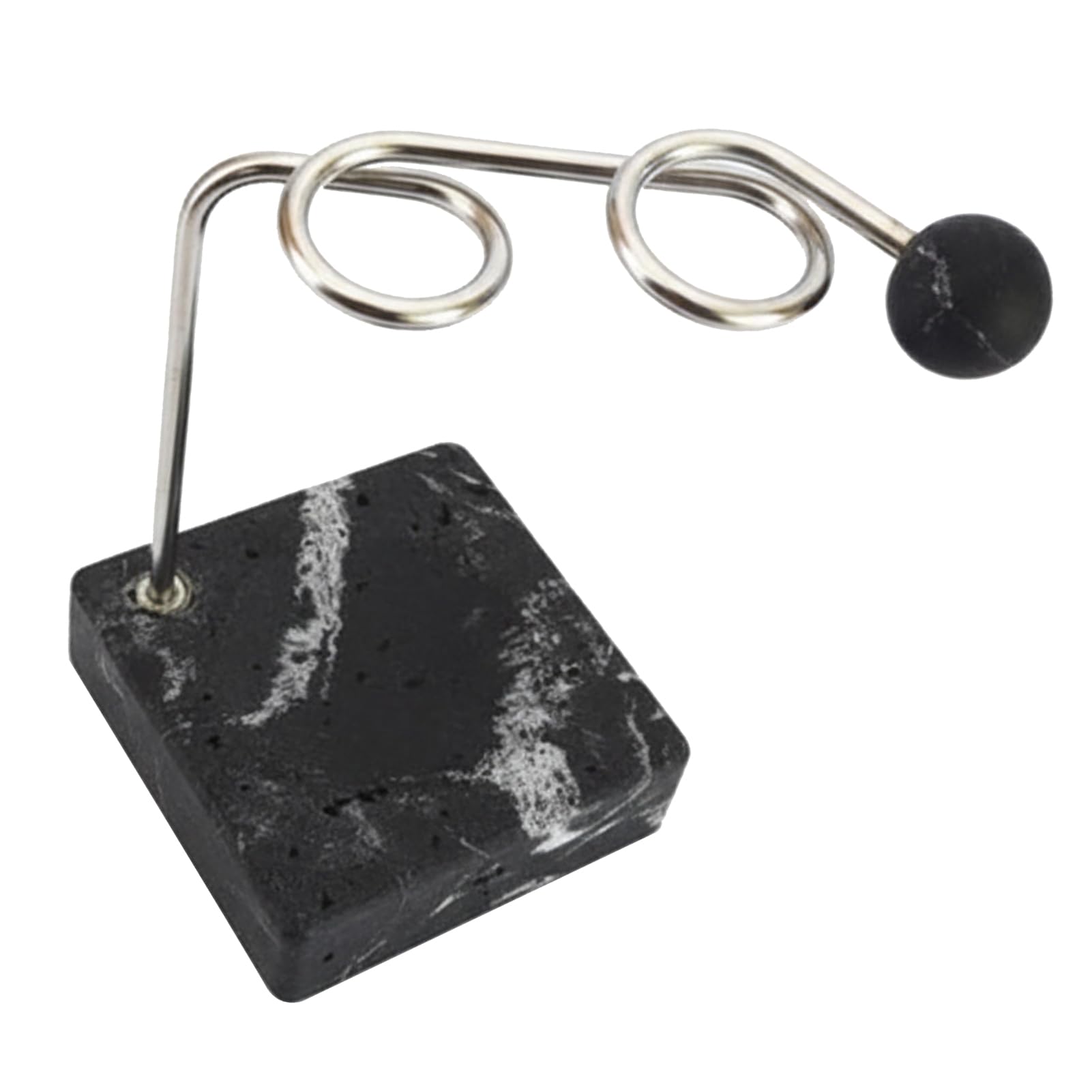 Wakects Portaspazzolino, Organizer in Acciaio Inossidabile, Base in Finto Marmo, Accessorio da Bagno Compatto per Piccoli Spazi (BLACK)