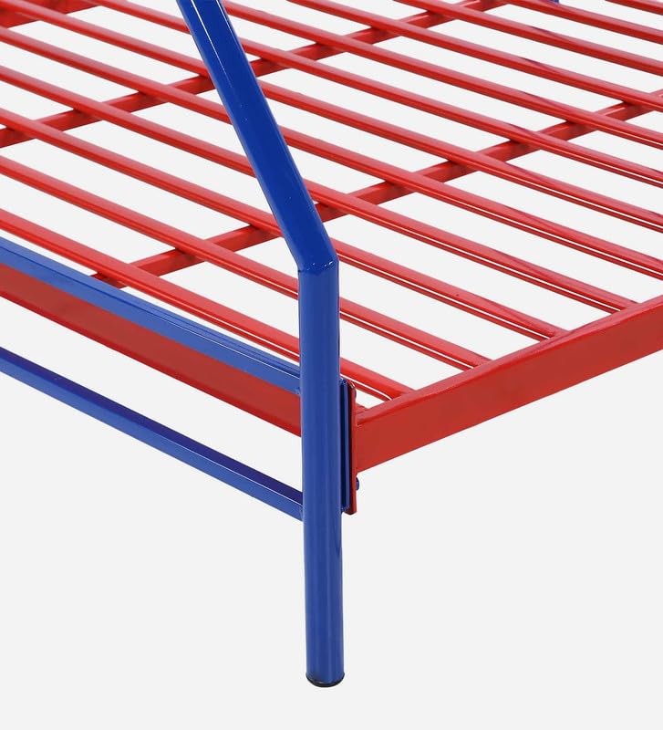 Image of Twin Over Twin Metal Bunk Bed | Bunk Bed Without Storage for Kids & Adult | Double Decker Cot for Kids Room | Space-Saving | Metal Bunker Cot (Mattress Included) (Pink)