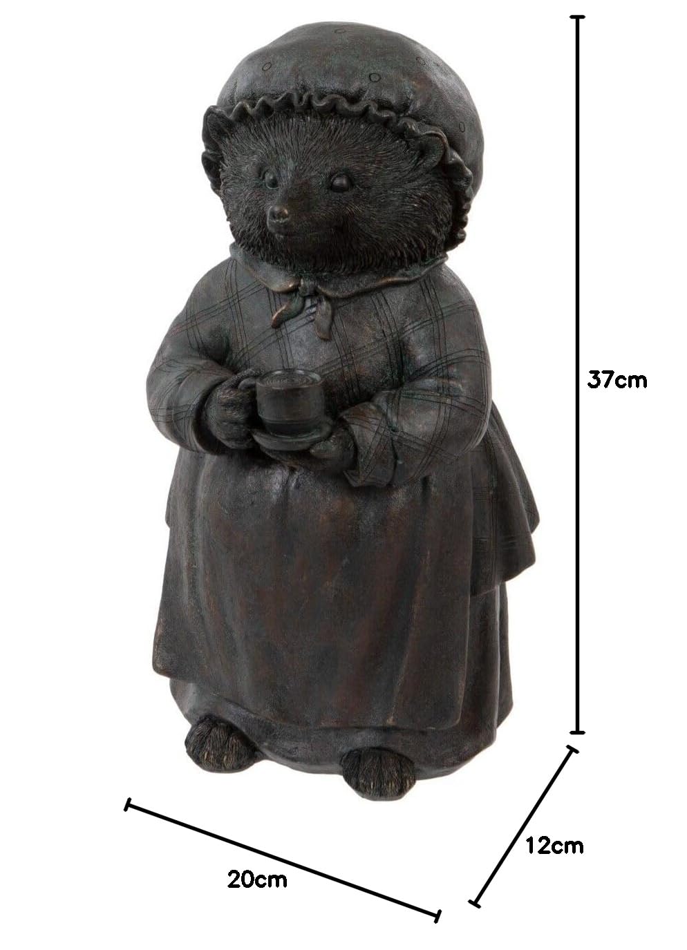Mrs Hedgehog duża statuetka z żywicy, ozdoba do domowego ogrodu, Piotruś Królik Dekoracja Zwierzę