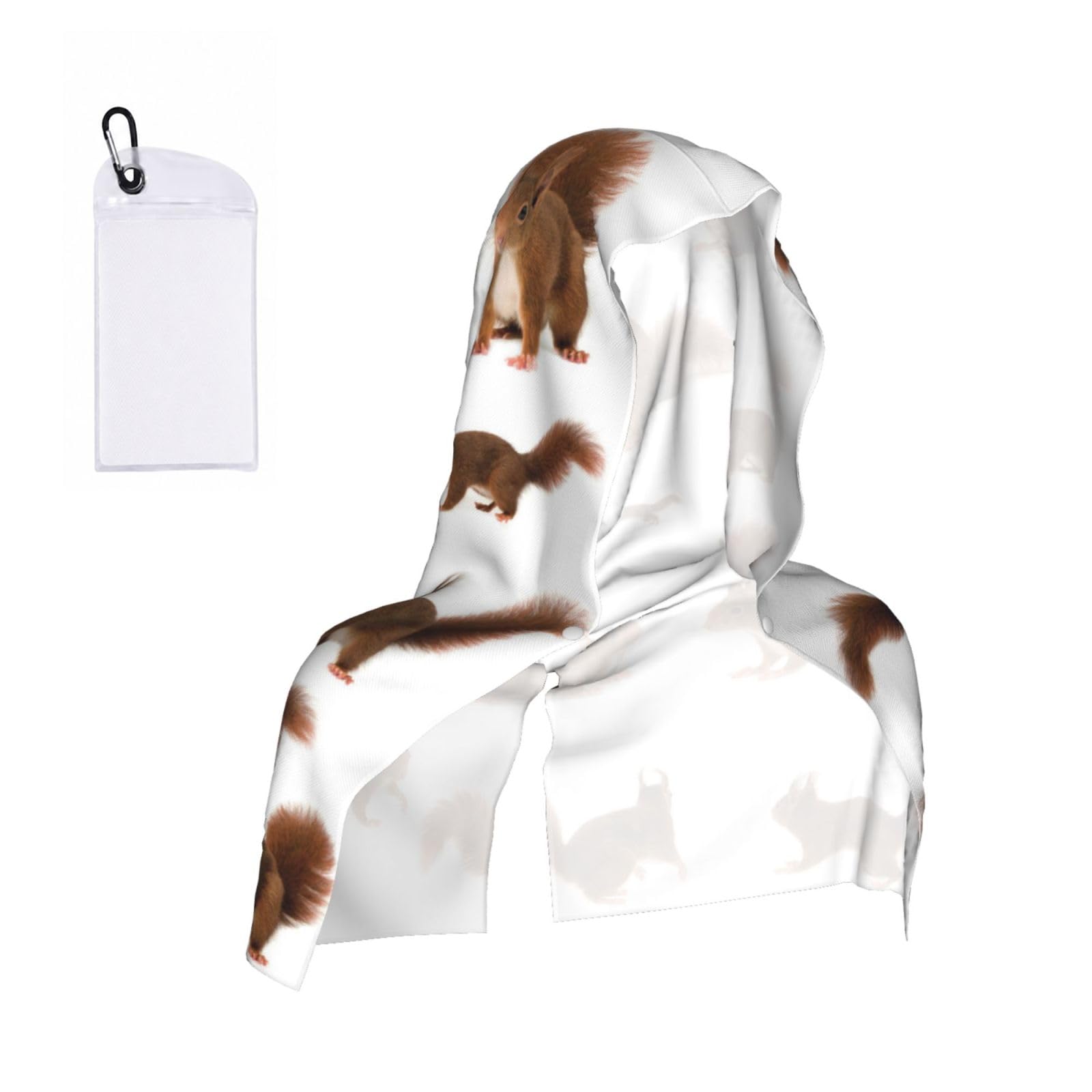 ESNAIUVCD Cute Squirrels Print Multifunctional Cooling Hoodie Bandana Portable Sweat Absorbing Design For Beach Workouts Exercise Heat Relief Accessories