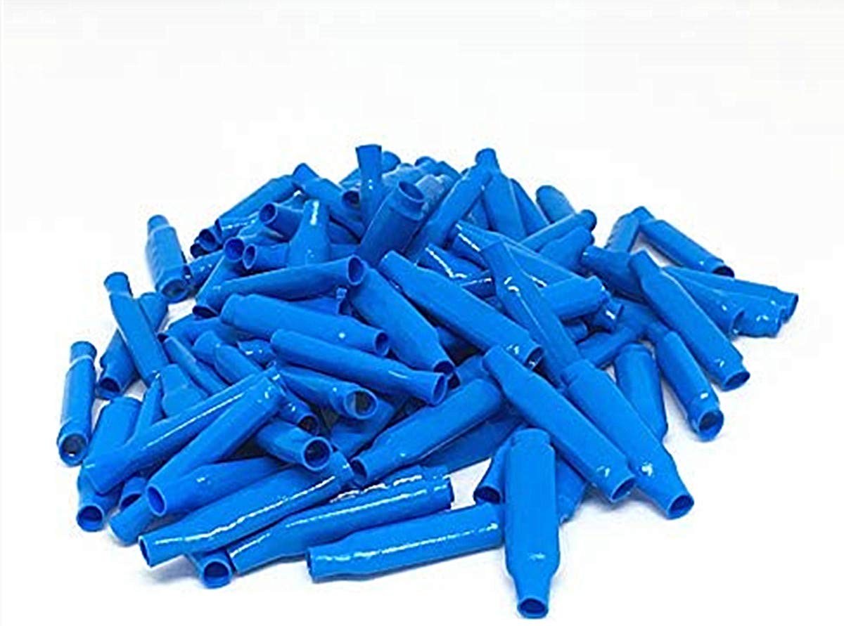 Conectores B de baja voto azul relleno empalme mojado conector apto para alarma de teléfono, frijol engarzado de alambre, azul (100 piezas)