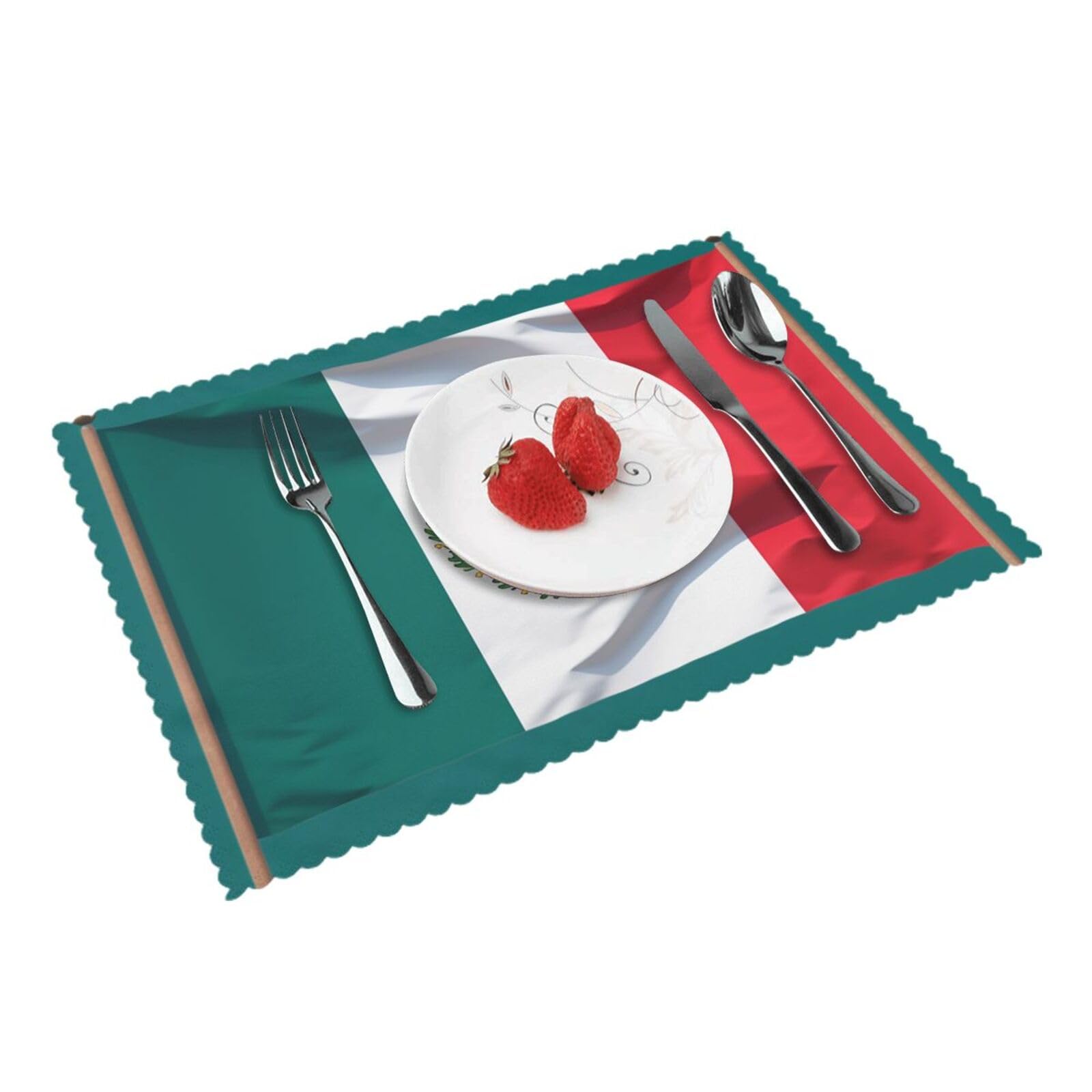 Flag of Mexico Printed Placemat Heat Resistant Place Mats Set of 4 PCS Washable Kitchen Table Mats, 12x18 Inch