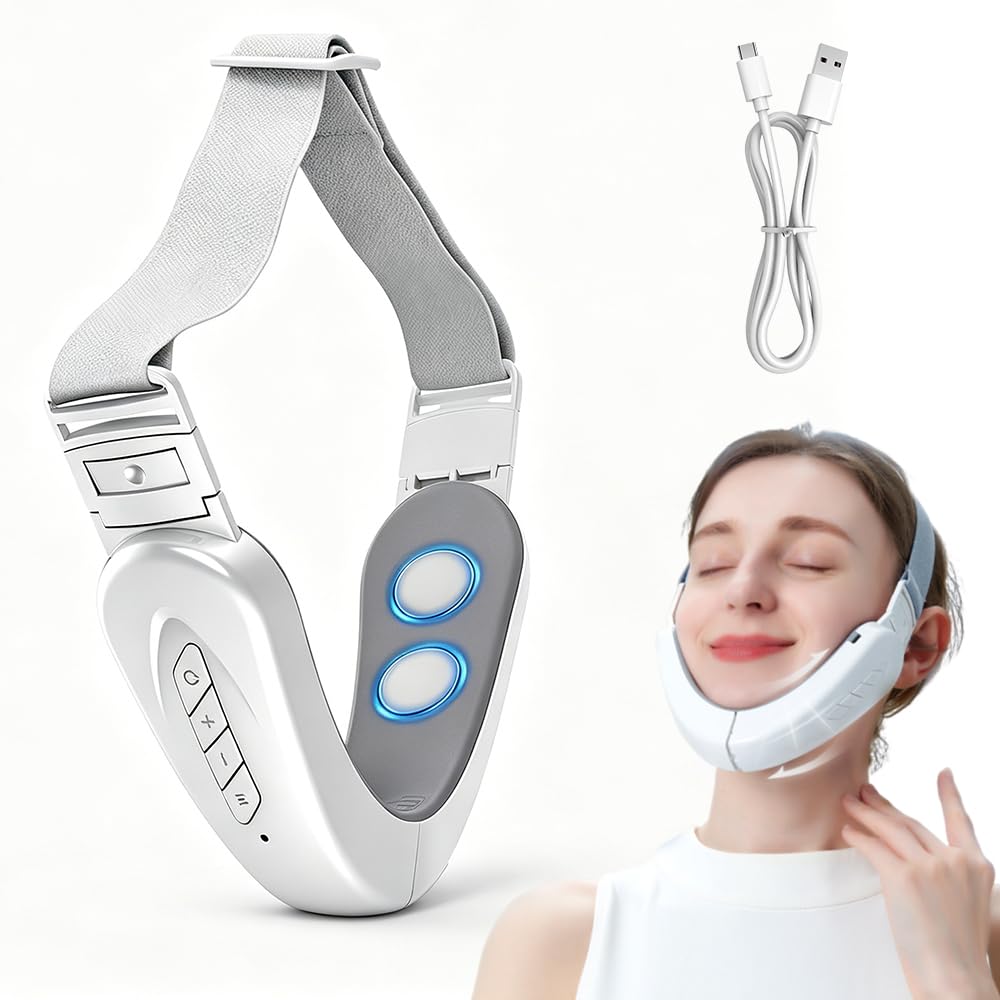 Elektryczne urządzenie do masażu twarzy V, urządzenie do masażu twarzy przed podwójnym podbródkiem, urządzenie EMS do liftingu twarzy, 6 trybów V Face Beauty Meter do redukcji podwójnego