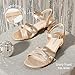 DREAM PAIRS Girls Sandals Low Heel Dress Open Toe Sandals Flower Wedding Party for Little Kid/Big Kid,Size 11 Little Kid,Gold,SDSD2315K