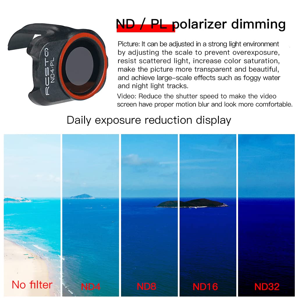 Juego de filtros para cámara ND4 ND8 ND16 ND32/PL 6 unidades