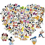 50Pcs Cartoon Mickey Stickers for Kids Kawaii Disney Cartoon Character Stickers Mickey & Minnie Mouse Decals for Water Bottle Cup Laptop Guitar Car Motorcycle Bike Skateboard Luggage Box Vinyl