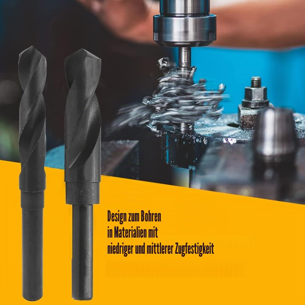 Utoolmart Bohrer mit reduziertem Schaft, HSS 6542, Schwarzoxid mit 1,27 cm geradem Schaft, 32 mm