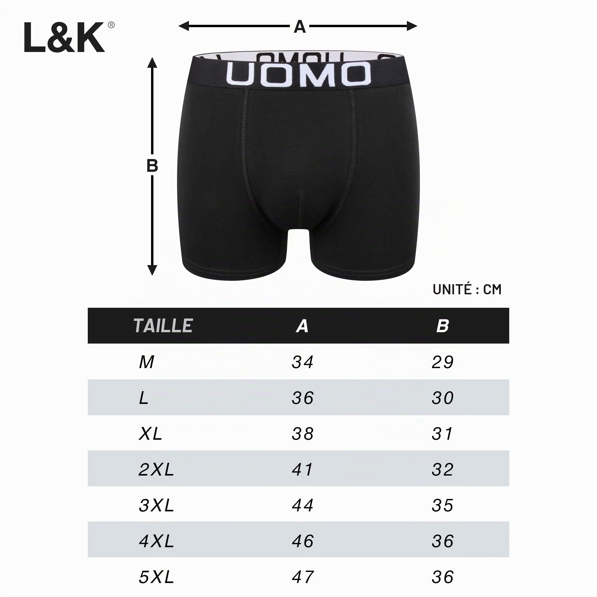 L&K Lot de 10 Boxers Homme avec Magnifiques Motifs été 2024 Coton 1102
