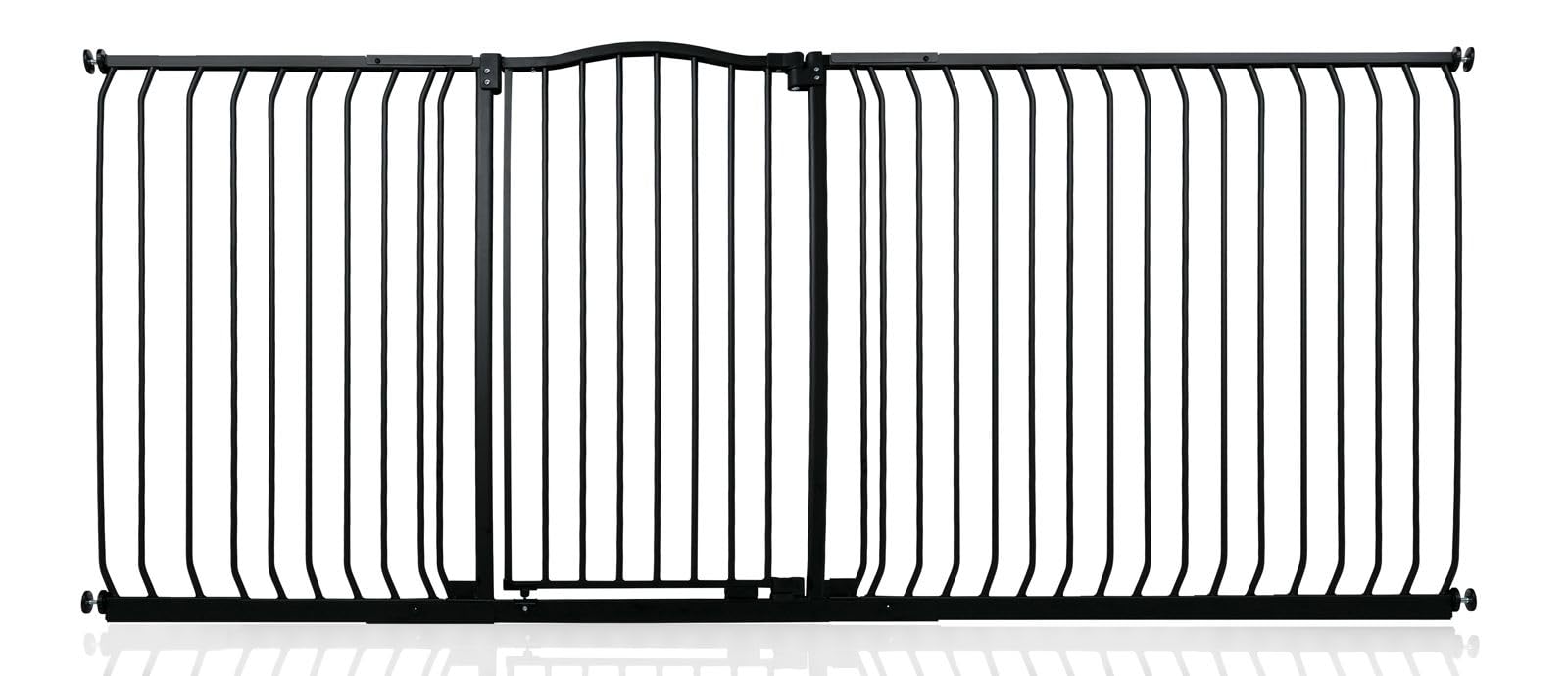 Safetots Matt Black Extra Tall Curved Top Safety Gate, 225Cm - 234Cm, Extra Tall 100Cm In Height, Pressure Fit Stair Gate, Baby Gate For Doors Hallways And Spaces, Safety Barrier, Easy Installation
