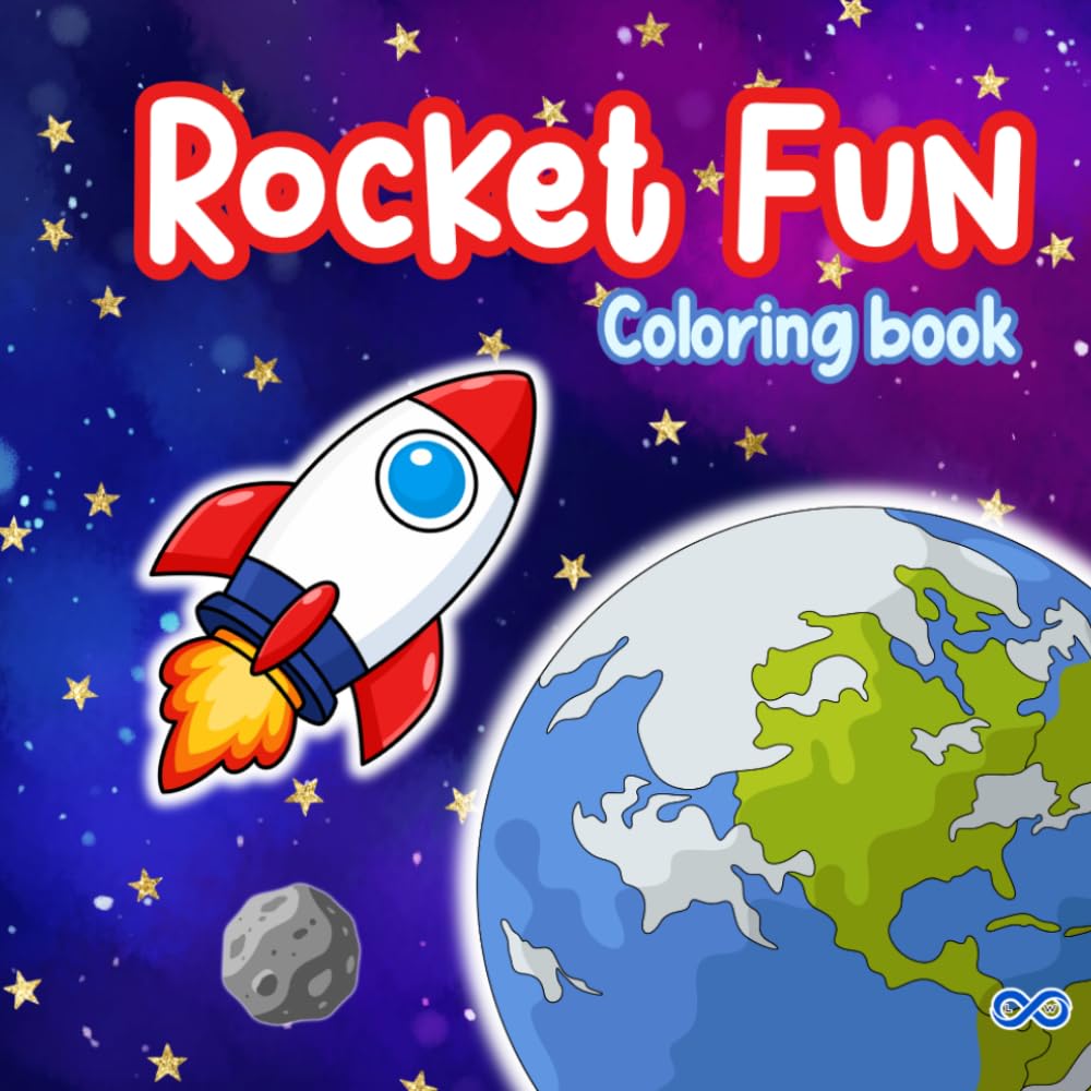 Rocket fun Coloring book: Easy and Bold Coloring Book with Rockets, Spaceships and Fun Space Designs for Kids Ages 3–6 (Space adventure for kids)