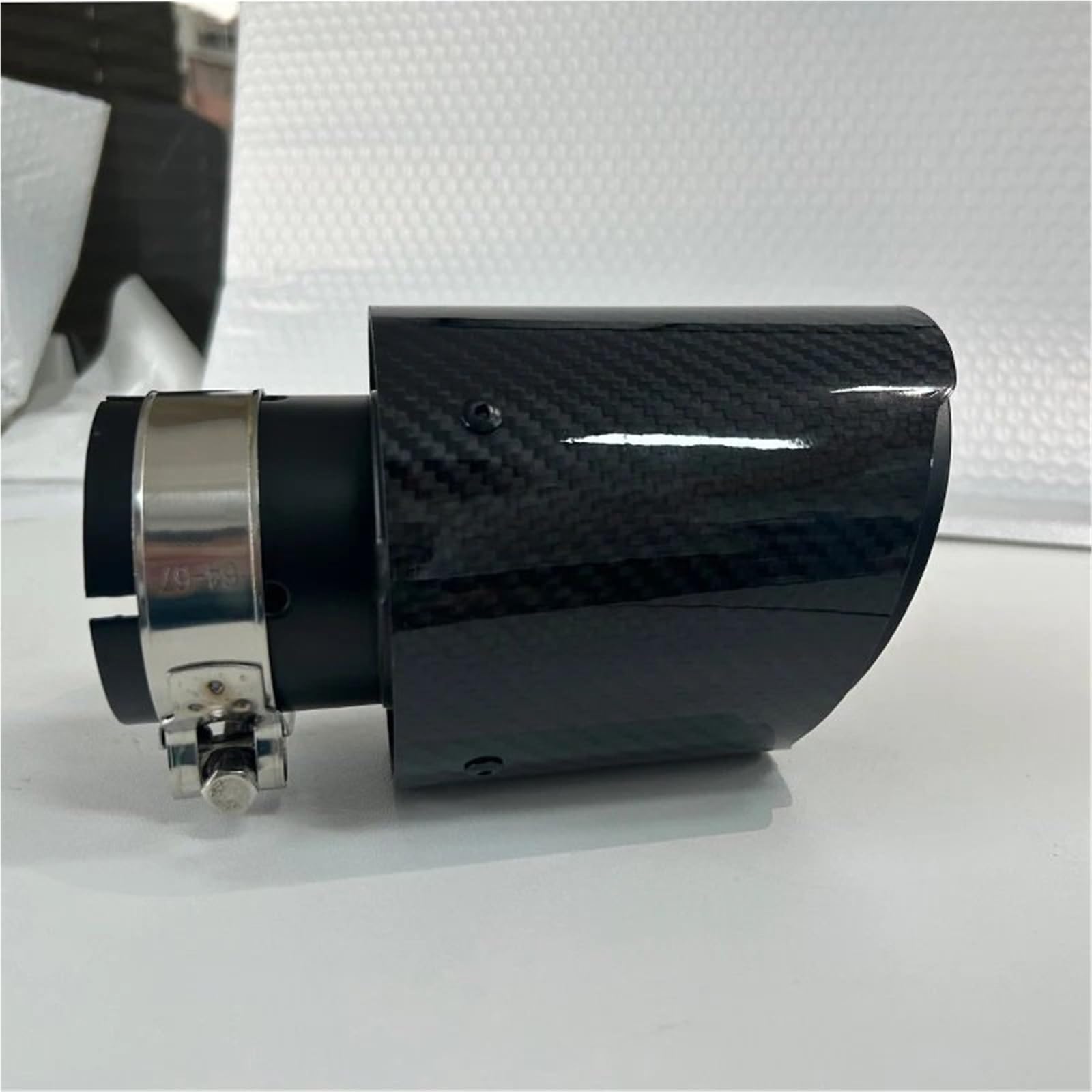 Car Silencer Uniwersalny samochód błyszcząca końcówka tłumika z włókna węglowego rura układu wydechowego tłumiki dysza prosta nierdzewna czarna(54-89mm)