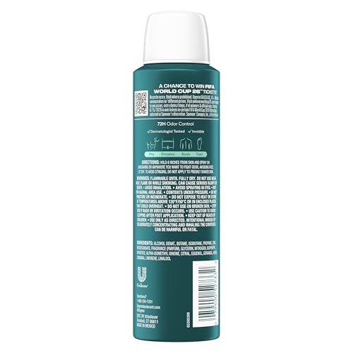 Image of Degree Men Whole Body Deodorant Spray Ocean Chill Scent, Odor 2.9 fl oz | For gym days, Helps fight odor & stay fresh, With whole-body spray, Ocean Chill