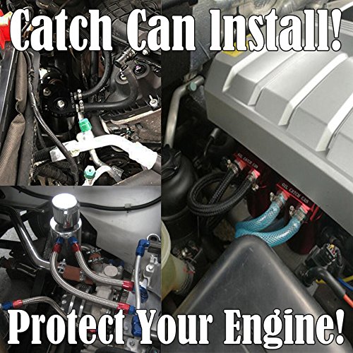 Espeeder Universal 10An Aluminum Baffled Oil Catch Can Brushed Reservoir Tank With Breather Filter 750Ml Black #TOP6