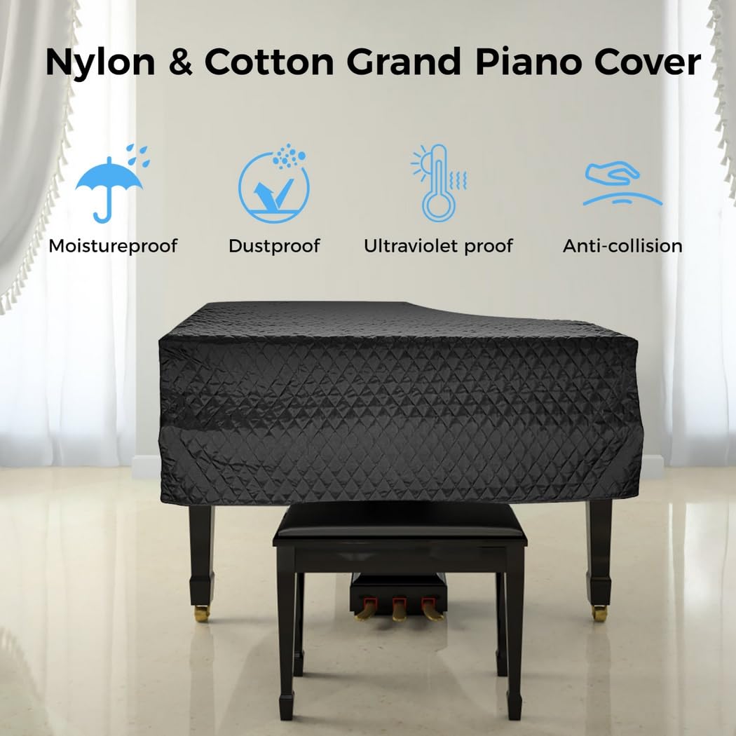 Funda para piano, protector de tamaño completo para polvo y humedad, nailon duradero y tela de algodón