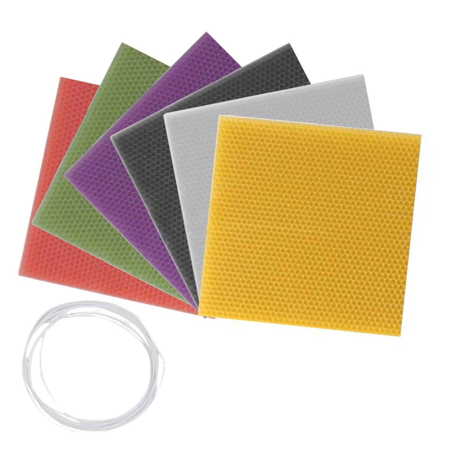 Msioytog 6Pieces Natural Candlewax Sheet 20x20cm Art Craft Supplies for Scented Making Holiday Decoration Beekeeping Sheet for Making