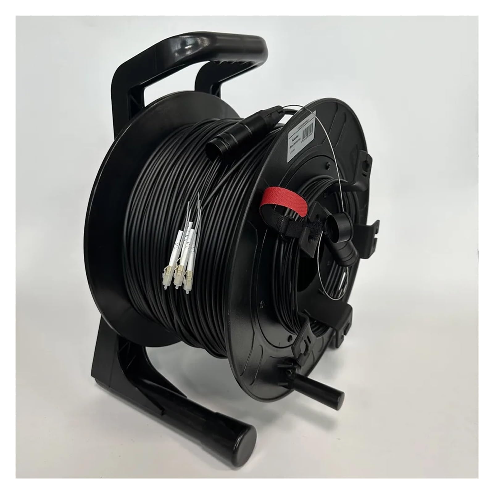 Câble optique blindé en TPU, multimode OM3, 2/4/6/8 noyaux, pont en fibre optique flexible, avec tambour PCD235, avec couvercle de protection, 100 m (4-Core 4LC-4LC 5,0 mm)