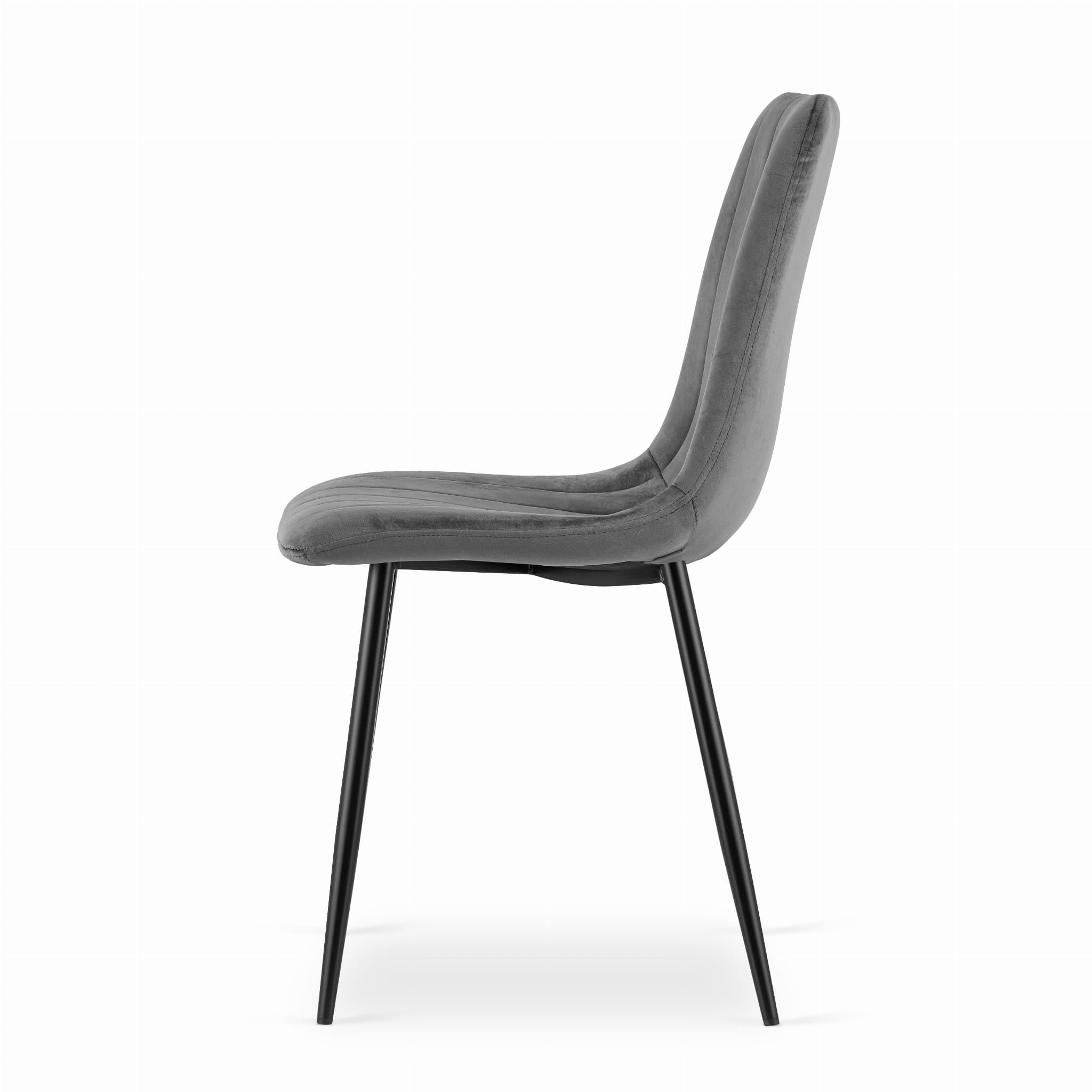 Chaise Velours Salle à Manger Lot 4 Noir