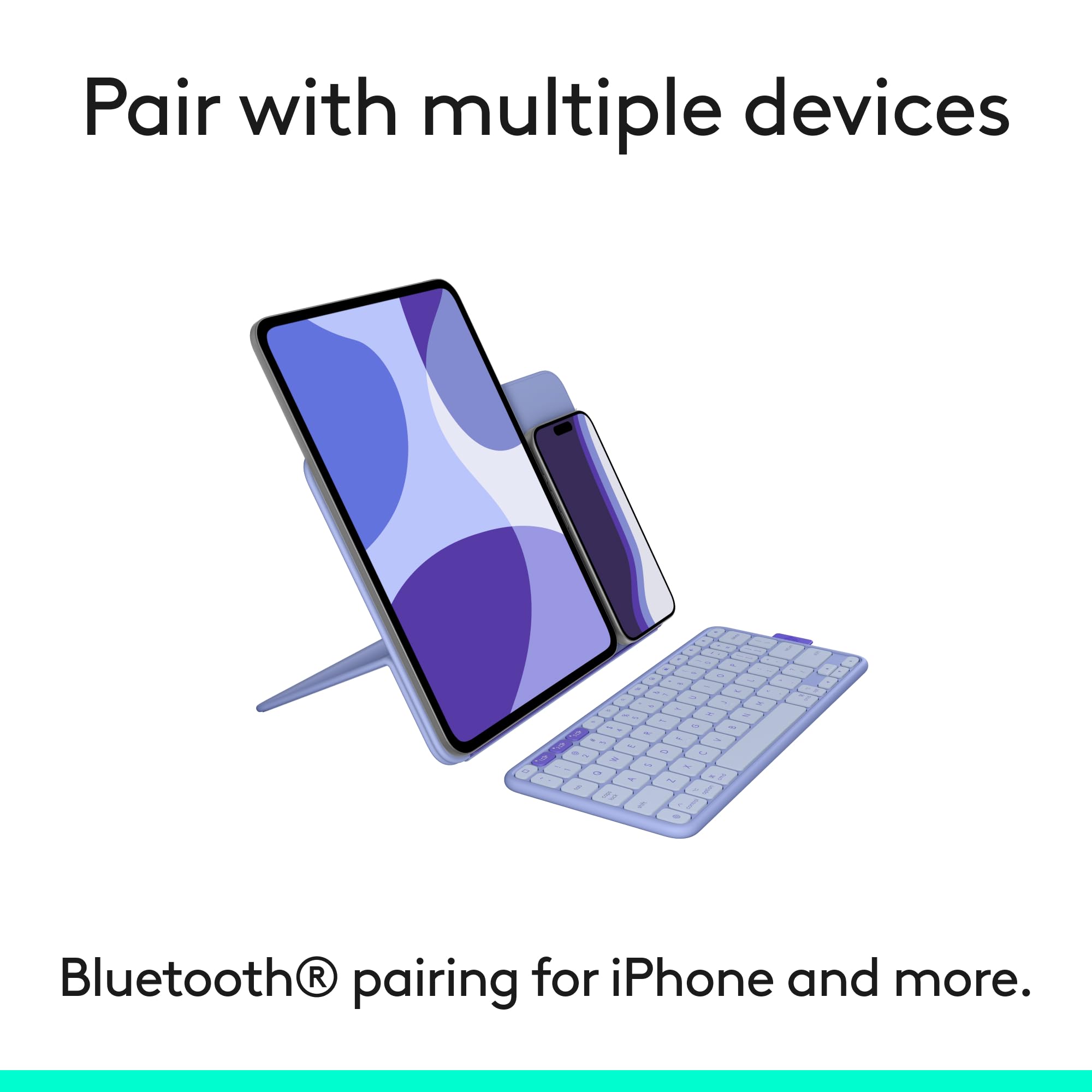 Logitech Flip Folio, Keyboard Case for iPad Pro 11-inch (M4 & M5) & iPad Air 11-inch (M2 & M3)(5th Gen - 2024) - Protective & Stowable Bluetooth Keyboard Case, Multi-Device - Lilac