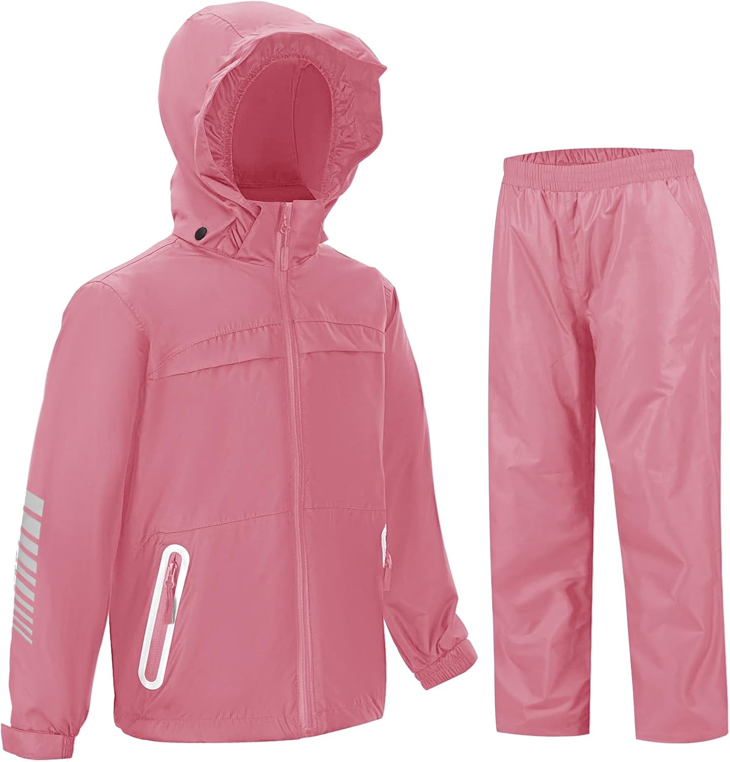 SWISSWELL Kids Rain Gear Boys Girls Youth Waterproof Rain Suit Breathable Reflective Raincoat and Pants