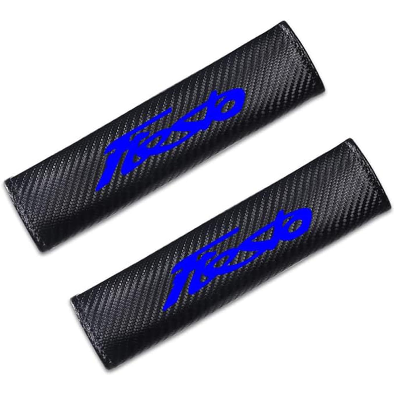Symilov Blue 1Pairs Car Seat Belt Pads Comfort Harness Pads For Fo-Rd Fiesta, Carbon Fiber Leather Shoulder Protector Cover Auto Interior Accessories,