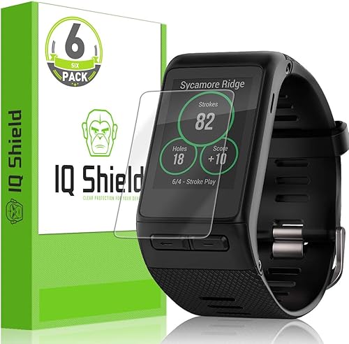 IQShield Protector de pantalla compatible con Garmin Vivoactive HR (paquete de 6) película de TPU transparente antiburbujas
